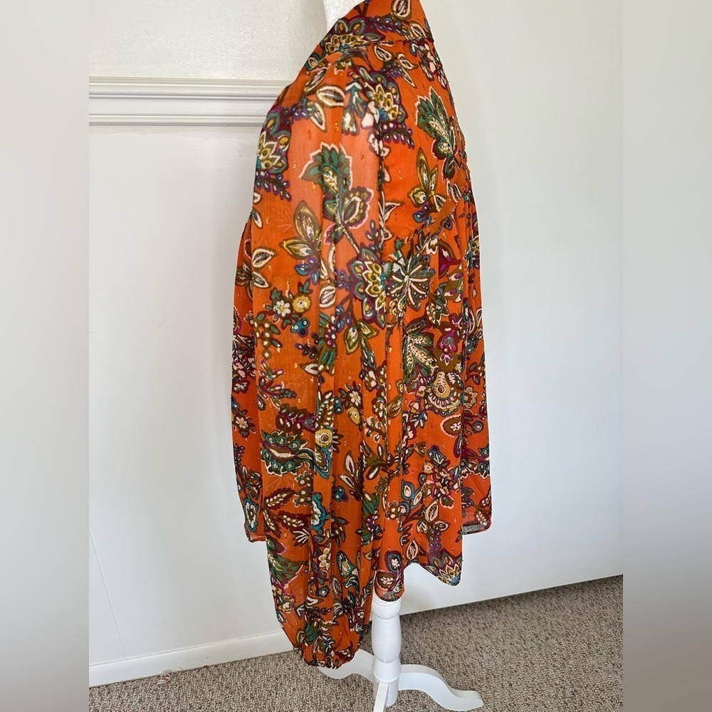 Fate Orange Long Sleeve Blouse size L - Picture 4 of 9